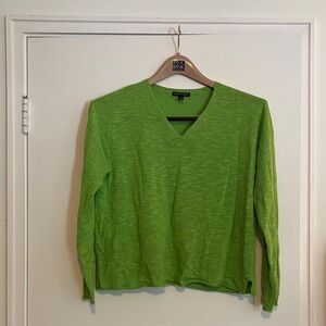 Eileen Fisher Vibrant Green Knit Top